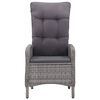 vidaXL 3 Piece Garden Bistro Set Poly Rattan and Glass Grey