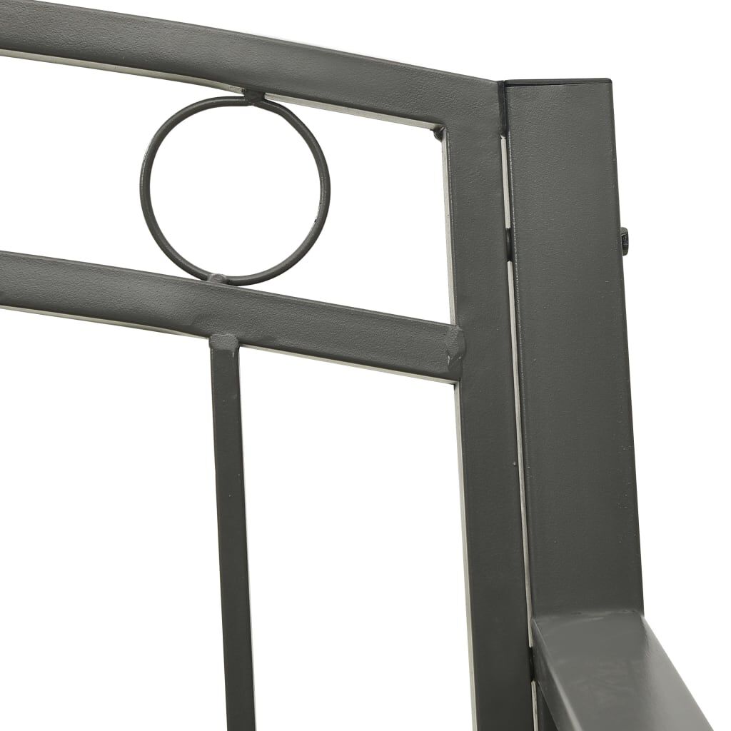 vidaXL Garden Bench with a Table 125 cm Steel Grey