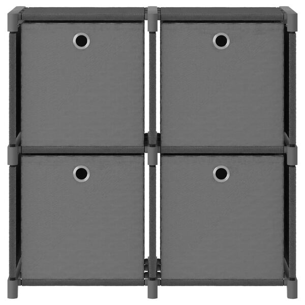 vidaXL 4-Cube Display Shelf with Boxes Grey 69x30x72.5 cm Fabric