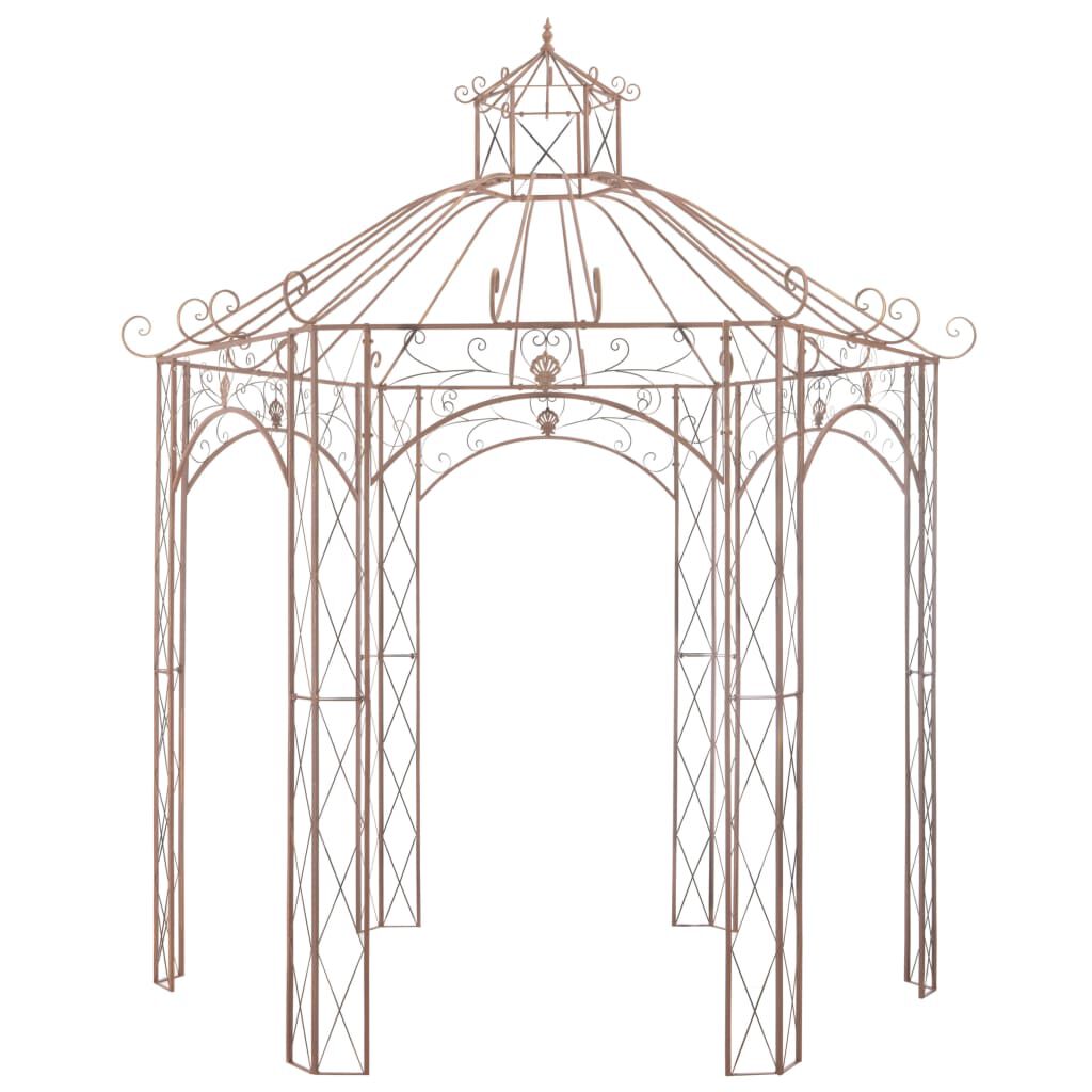 vidaXL Garden Pavilion Antique Brown 3 m Iron