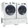 vidaXL Double Washing and Drying Machine Pedestal with Drawers White