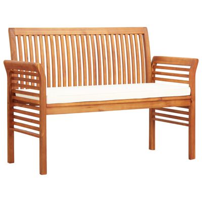 vidaXL 2-Seater Garden Bench with Cushion 120 cm Solid Wood Acacia