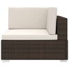 vidaXL Sectional Corner Chair with Cushions Poly Rattan Brown