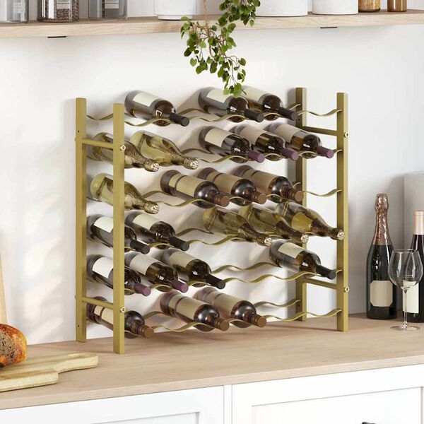 vidaXL Wine Rack for 36 Bottles Gold Metal