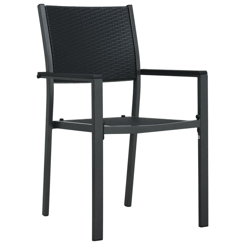 vidaXL 3 Piece Garden Dining Set Black