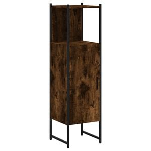 vidaXL Bathroom Cabinet Smoked Oak 33x33x120.5 cm Engineered Wood
