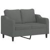 vidaXL 3 Piece Sofa Set with Cushions Dark Grey Fabric