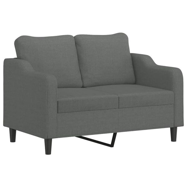 vidaXL 3 Piece Sofa Set with Cushions Dark Grey Fabric