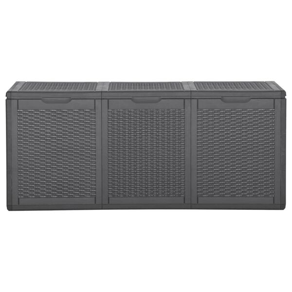 vidaXL Garden Storage Box 270L Black PP Rattan