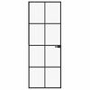 vidaXL Interior Door Black 76x201.5 cm Tempered Glass&Aluminium