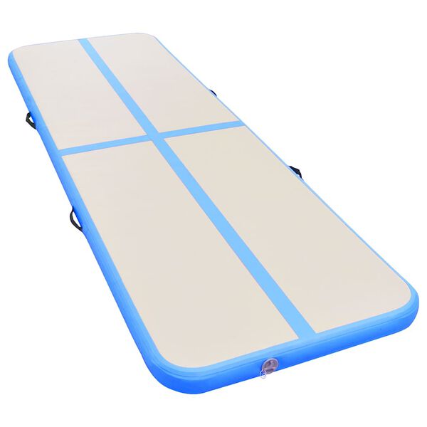 vidaXL Inflatable Gymnastics Mat with Pump 800x100x10 cm PVC Blue