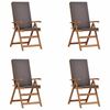 vidaXL Garden Chair 4 pcs Brown and Grey 57 x 71.5 x 104 cm