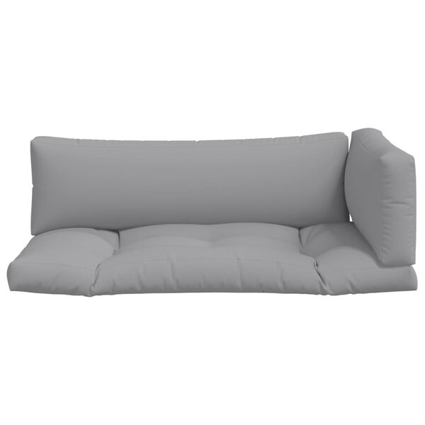 vidaXL Pallet Cushions 3 pcs Grey Fabric