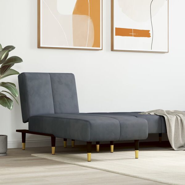 vidaXL Chaise Longue Dark Grey Velvet