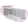 vidaXL Dog House with Run Anthracite 110x405x110 cm Galvanised Steel