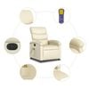 vidaXL Electric Massage Recliner Chair Cream Faux Leather
