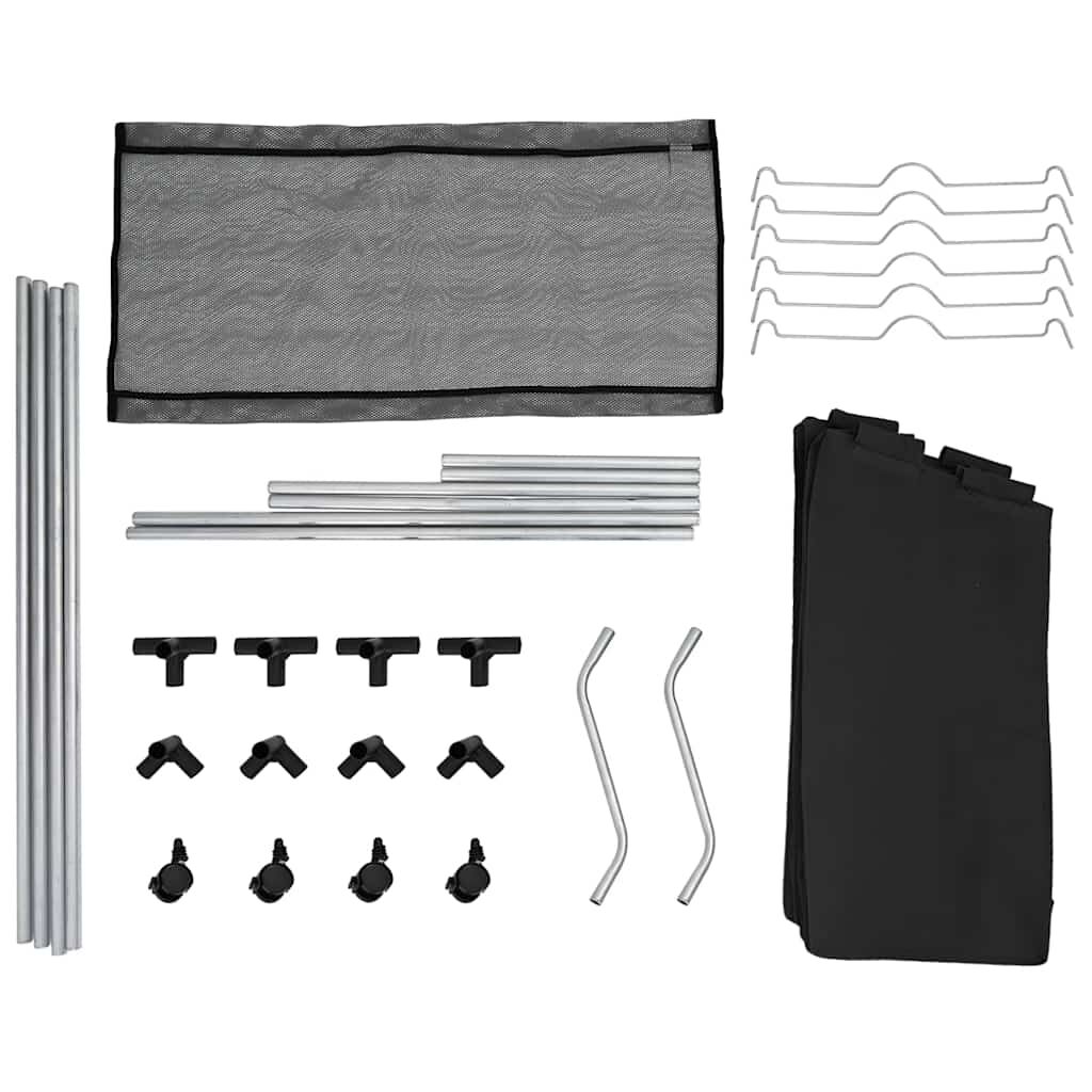 vidaXL Laundry Sorter with 3 Bags Black Steel