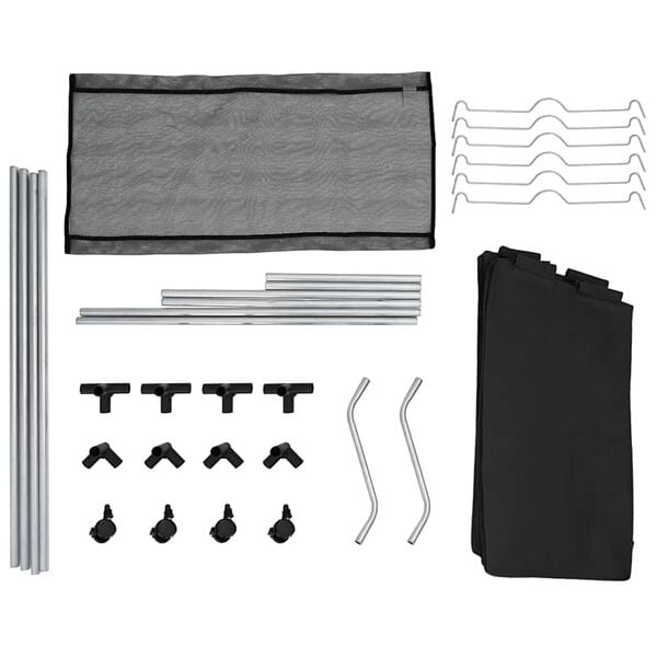 vidaXL Laundry Sorter with 3 Bags Black Steel