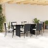 vidaXL 9 Piece Garden Dining Set with Cushions Grey Poly Rattan