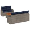 vidaXL Garden Sofa Set 6 pcs Grey Poly rattan