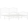 vidaXL Metal Bed Frame without Mattress with Footboard White 183x213cm