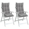 vidaXL Highback Chair Cushions 2 pcs Grey Oxford Fabric