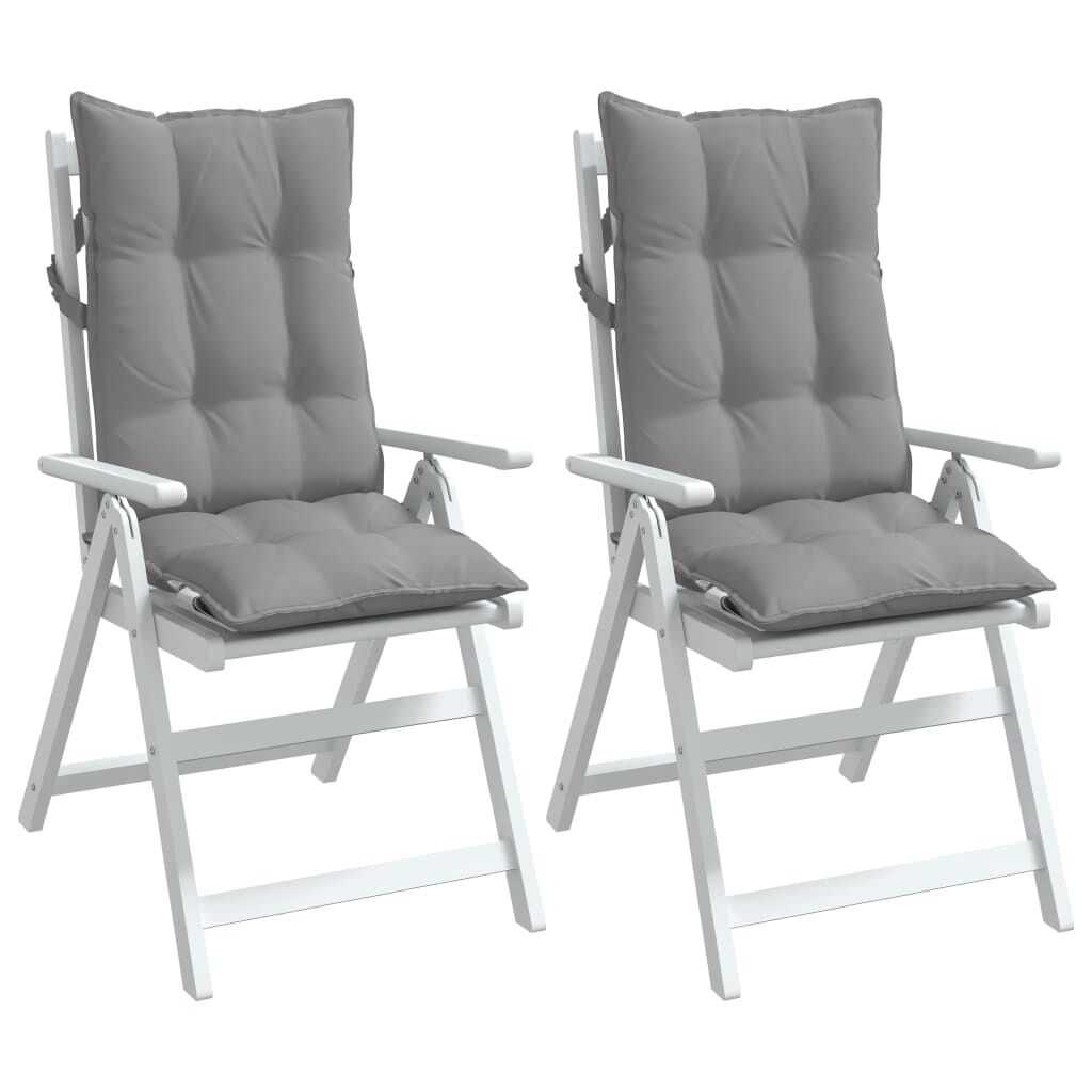 vidaXL Highback Chair Cushions 2 pcs Grey Oxford Fabric