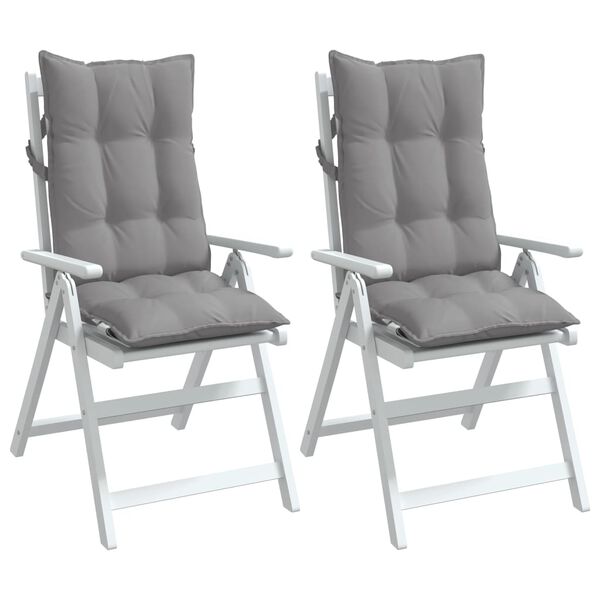 vidaXL Highback Chair Cushions 2 pcs Grey Oxford Fabric