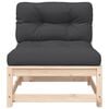 vidaXL Garden Sofas Armless with Cushions 2 pcs Solid Wood Pine