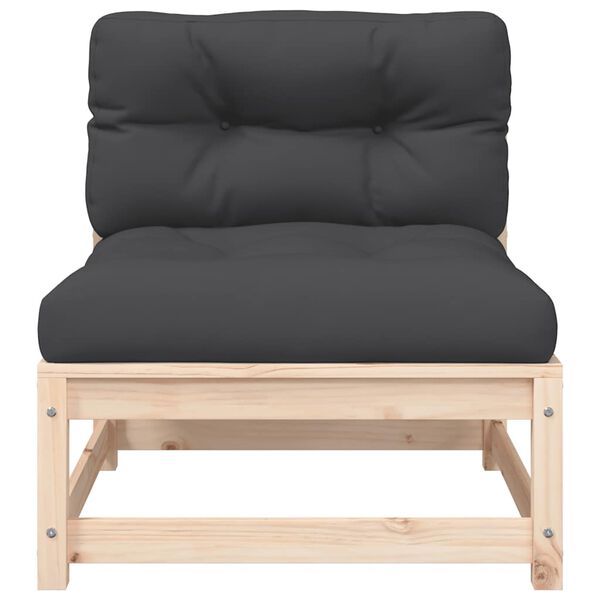 vidaXL Garden Sofas Armless with Cushions 2 pcs Solid Wood Pine