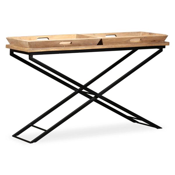 vidaXL Console Table Solid Mango Wood 130x40x80 cm