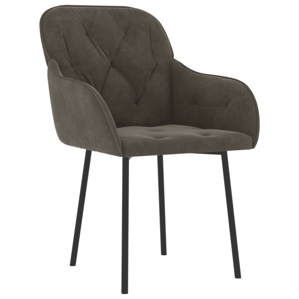 vidaXL Dining Chairs 2 pcs Dark Grey Velvet