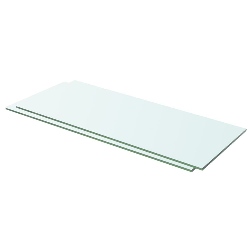 vidaXL Shelves 2 pcs Panel Glass Clear 60x20 cm