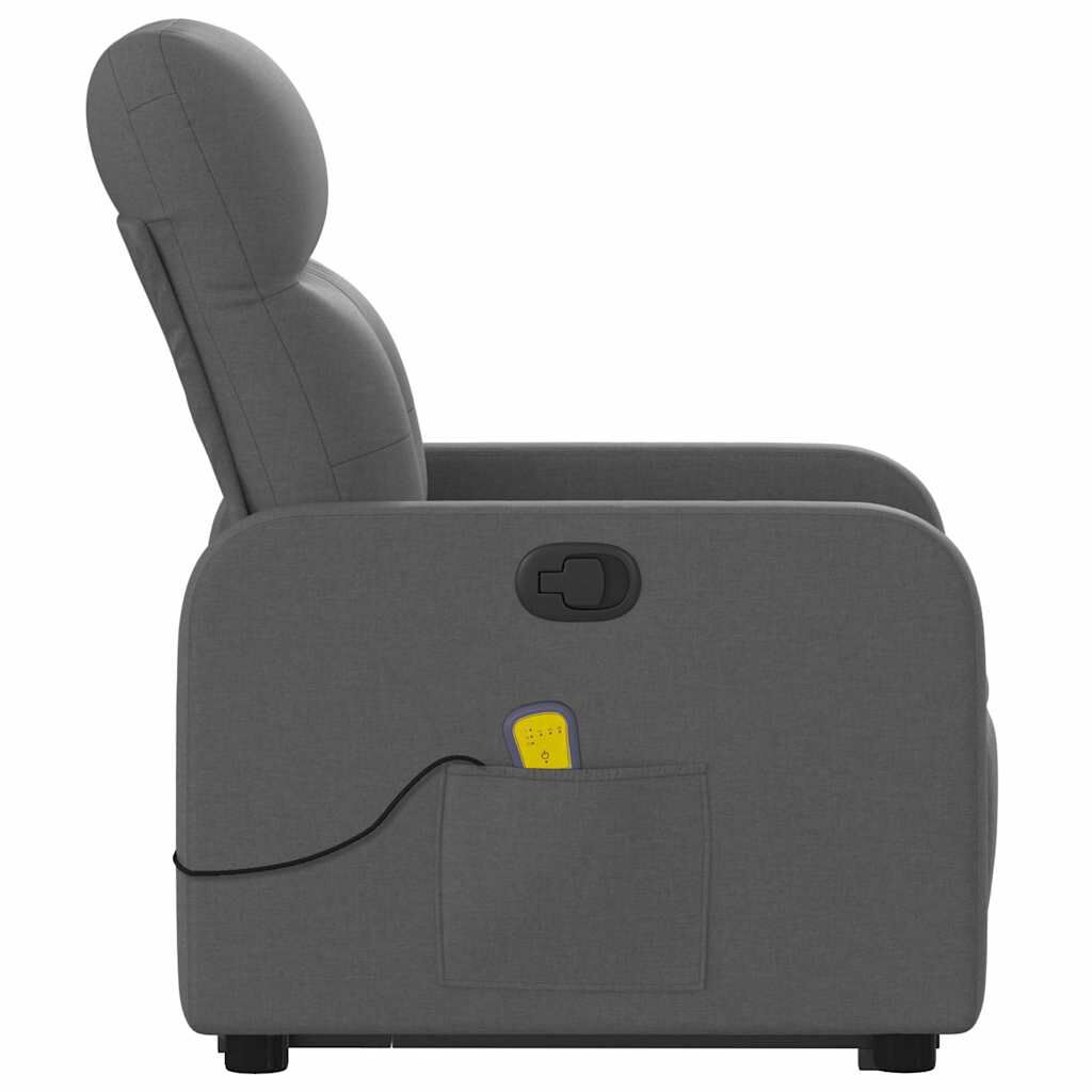 vidaXL Stand up Massage Recliner Chair Dark Grey Fabric