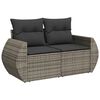 vidaXL 7 Piece Garden Sofa Set with Cushions Grey Poly Rattan