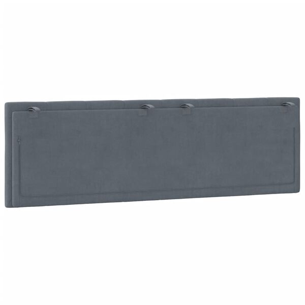 vidaXL Headboard Cushion "Hanko" Dark Grey 153 cm Velvet