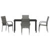 vidaXL Garden Dining Set 5 pcs Grey Powder-Coated Steel