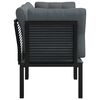 vidaXL Garden Corner Chairs with Cushions 2 pcs Black&Grey Poly Rattan
