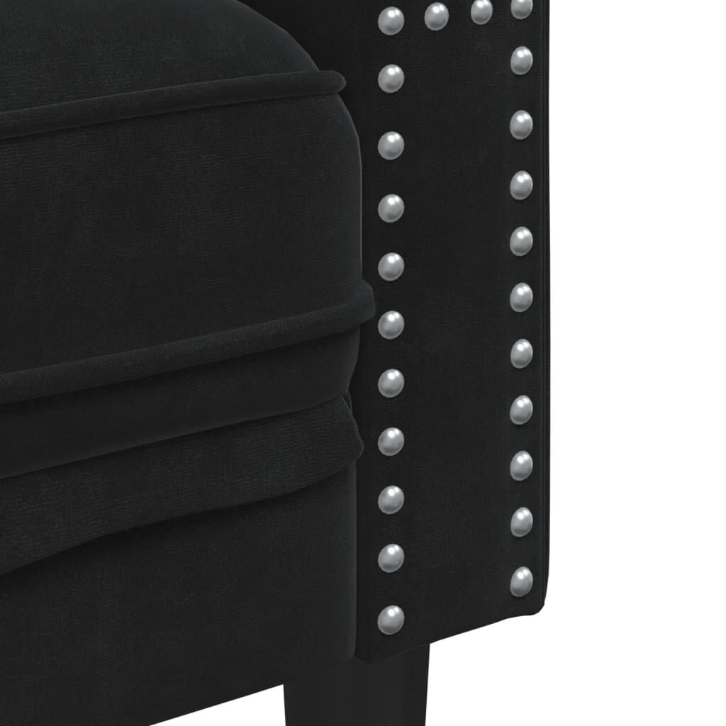 vidaXL Chesterfield Sofa Chair Black Velvet