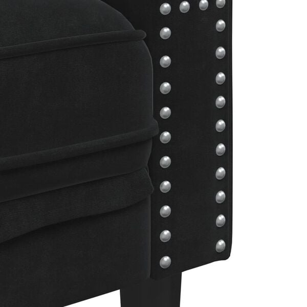 vidaXL Chesterfield Sofa Chair Black Velvet