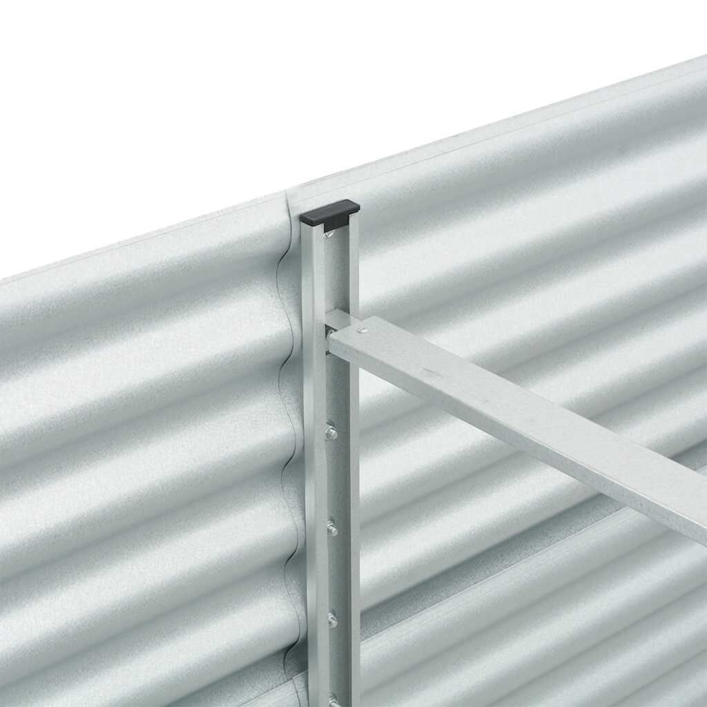 vidaXL Garden Raised Bed 320x80x81 cm Galvanised Steel Silver