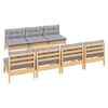 vidaXL 8 Piece Garden Lounge Set with Grey Cushions Pinewood