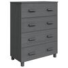 vidaXL Sideboard "HAMAR" Dark Grey 79x40x103,5 cm Solid Wood Pine