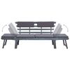 vidaXL Garden Bench with Cushions 2-in-1 190 cm Grey Solid Acacia Wood