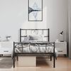 vidaXL Metal Bed Frame without Mattress with Footboard Black 100x190cm