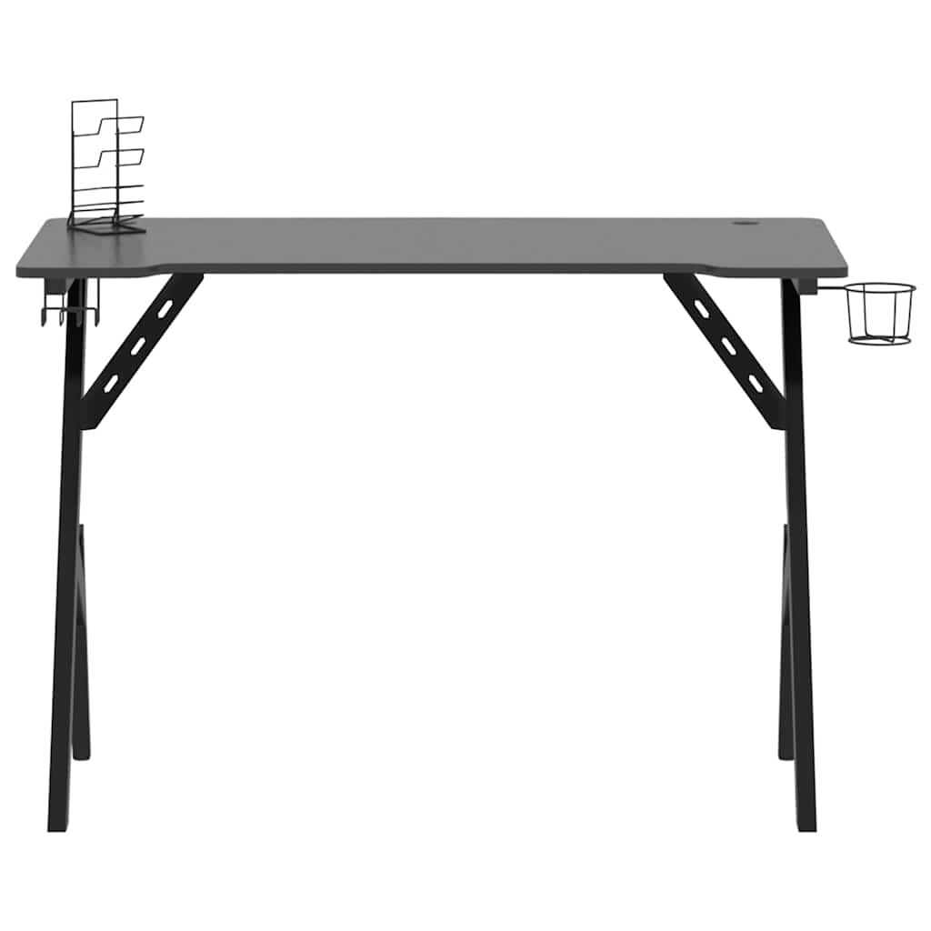 vidaXL Gaming Desk with Y Shape Legs Black 110x60x75 cm