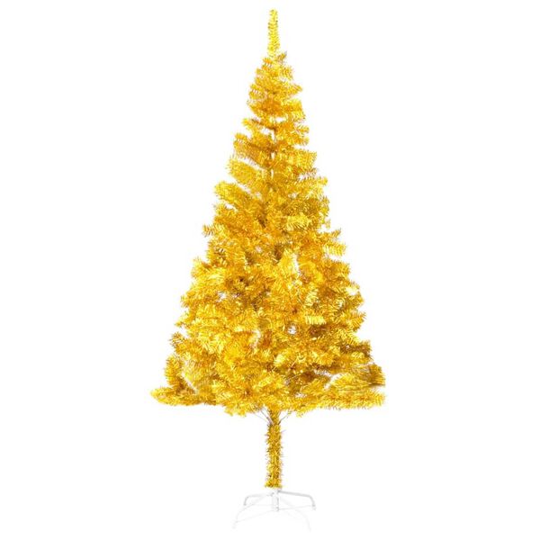 vidaXL Artificial Pre-lit Christmas Tree with Stand Gold 210 cm PET