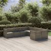 vidaXL 8 Piece Garden Lounge Set with Cushions Grey Poly Rattan