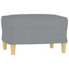 vidaXL Sofa Chair with Footstool Light Grey 60 cm Fabric