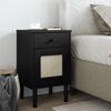 vidaXL Bedside Cabinet SENJA Rattan Look Black 40x35x65 cm Solid Wood Pine